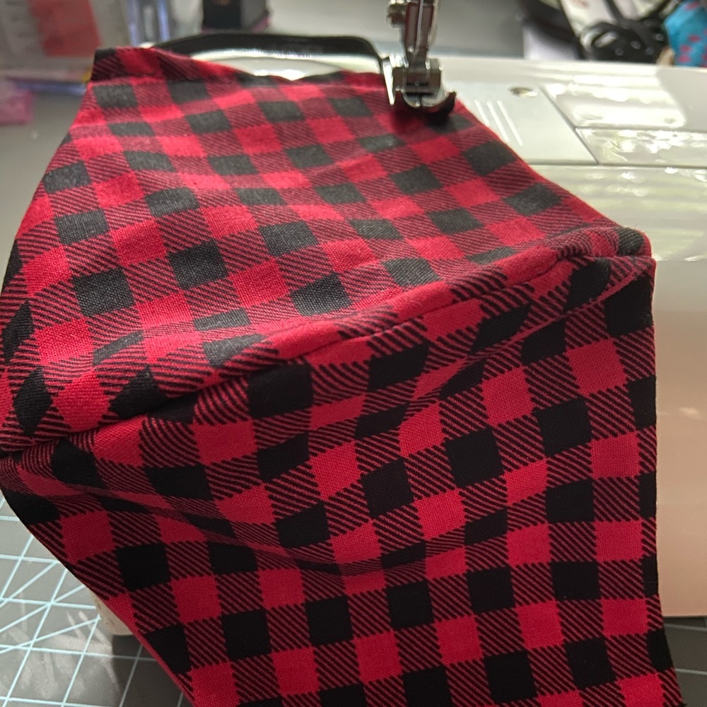Red Plaid Mask